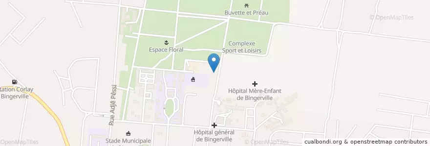Mapa de ubicacion de cercle sportif N’Kredji restaurant pizzeria chez François en コートジボワール, アビジャン, Bingerville.