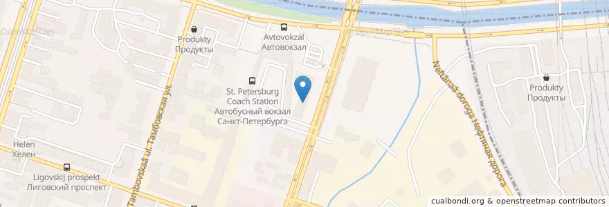 Mapa de ubicacion de Гостиница "Киевская" en Russia, Northwestern Federal District, Leningrad Oblast, Saint Petersburg, Округ Волковское.