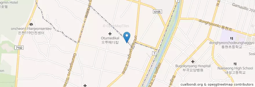 Mapa de ubicacion de 국민은행 en كوريا الجنوبية, بسان, 금정구, 동래구.