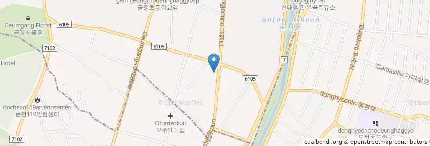 Mapa de ubicacion de 꼬마대통령 en 대한민국, 부산, 금정구, 장전동.