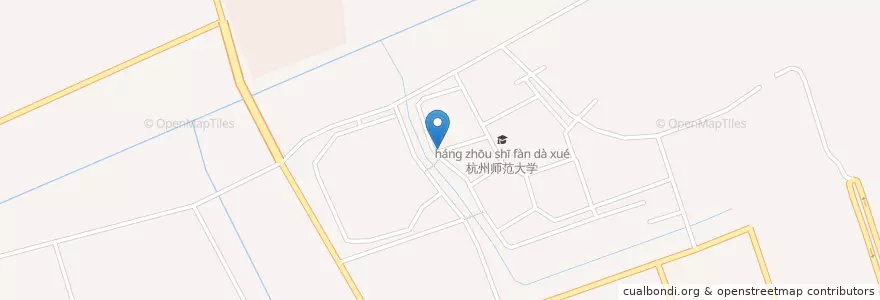 Mapa de ubicacion de 附属医院仓前校区卫生所 en Çin, Zhejiang, Hangzhou, 余杭区, 仓前街道.
