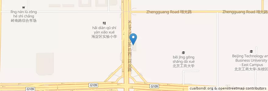 Mapa de ubicacion de 京谱铜锅牛蛙 en China, Peking, Hebei, 海淀区.