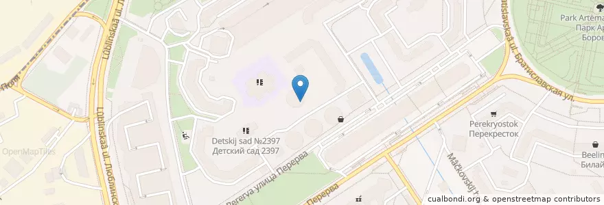 Mapa de ubicacion de Linline en روسیه, Центральный Федеральный Округ, Москва, Юго-Восточный Административный Округ, Район Марьино.