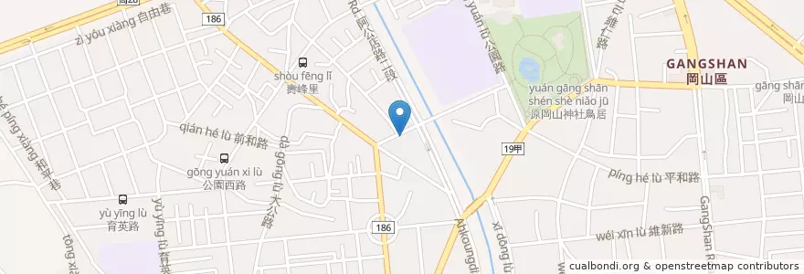 Mapa de ubicacion de 老夫子 en Taiwan, Kaohsiung, 岡山區.