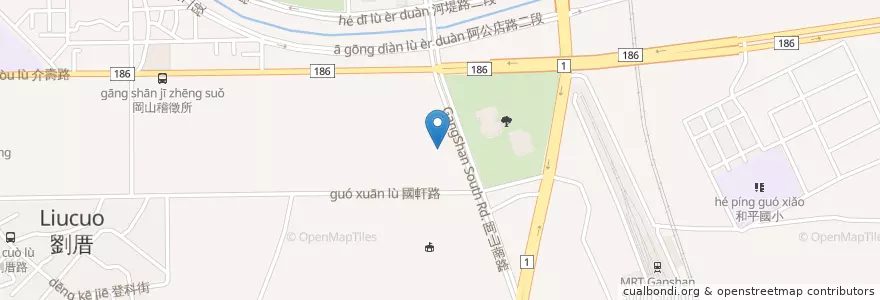 Mapa de ubicacion de 岡山簡易庭 en تايوان, كاوهسيونغ, 岡山區.