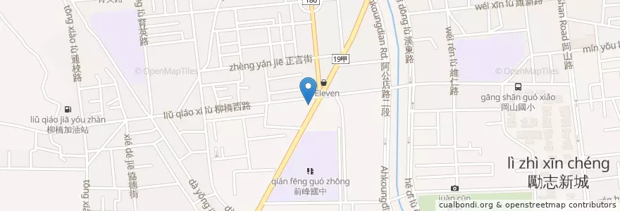 Mapa de ubicacion de 明德羊肉 en تايوان, كاوهسيونغ, 岡山區.