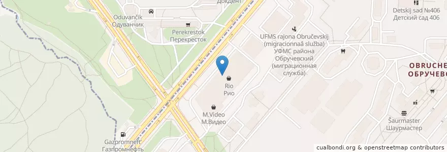 Mapa de ubicacion de Грузинские каникулы en Rusland, Centraal Federaal District, Moskou, Юго-Западный Административный Округ, Обручевский Район.
