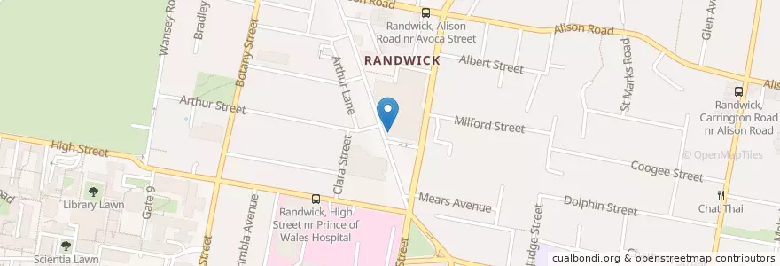 Mapa de ubicacion de NAB en Australia, New South Wales, Sydney, Randwick City Council.