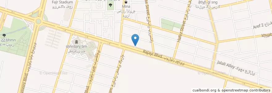 Mapa de ubicacion de معرکه en إیران, محافظة كرمان, مقاطعة بم, بخش مرکزی شهرستان بم, بم.