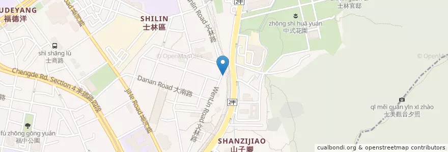 Mapa de ubicacion de 鐵食堂 en 타이완, 신베이 시, 타이베이시, 스린 구.