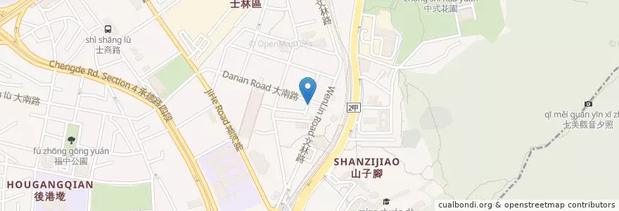 Mapa de ubicacion de Huge burger en Taiwán, Nuevo Taipéi, Taipéi, 士林區.