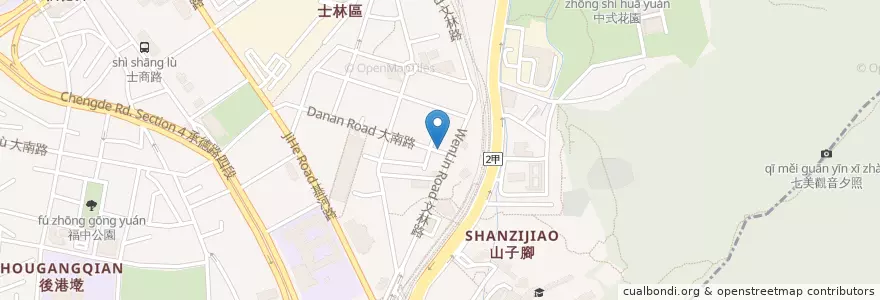Mapa de ubicacion de 芳記餛飩麵 en 臺灣, 新北市, 臺北市, 士林區.