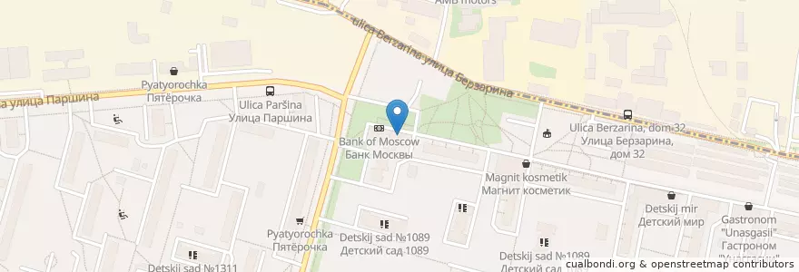 Mapa de ubicacion de Солнышко en Rusia, Центральный Федеральный Округ, Москва, Северо-Западный Административный Округ, Район Хорошёво-Мнёвники.