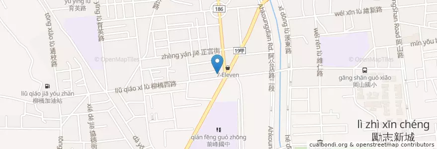 Mapa de ubicacion de 龍成素食 en Taiwan, Kaohsiung, 岡山區.