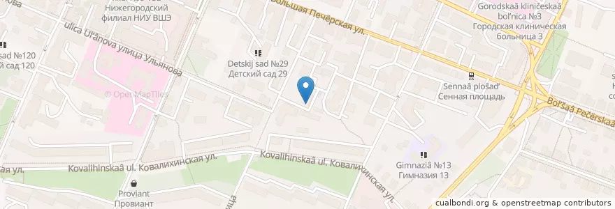 Mapa de ubicacion de Почтовое отделение №603155 en Russland, Föderationskreis Wolga, Oblast Nischni Nowgorod, Stadtkreis Nischni Nowgorod.