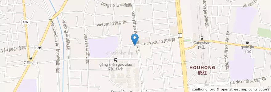 Mapa de ubicacion de Pizza Hut en تايوان, كاوهسيونغ, 岡山區.