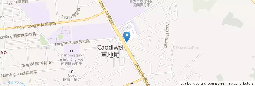 Mapa de ubicacion de 犇頂牛排 en Taiwan, Taiwan, Chiayi, Landkreis Chiayi, 東區.