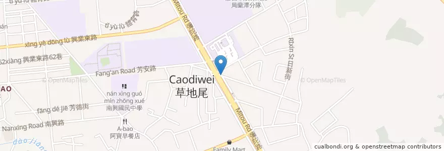 Mapa de ubicacion de 番茄村漢堡 en Taiwan, Taiwan, Chiayi, Landkreis Chiayi, 東區.