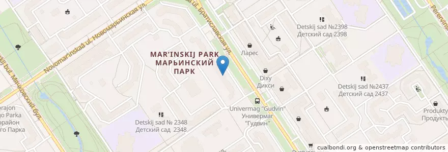 Mapa de ubicacion de Red Cat en Rusia, Центральный Федеральный Округ, Москва, Юго-Восточный Административный Округ, Район Марьино.