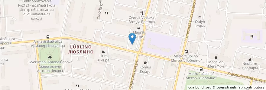 Mapa de ubicacion de Живика en روسيا, Центральный Федеральный Округ, Москва, Юго-Восточный Административный Округ, Район Люблино.