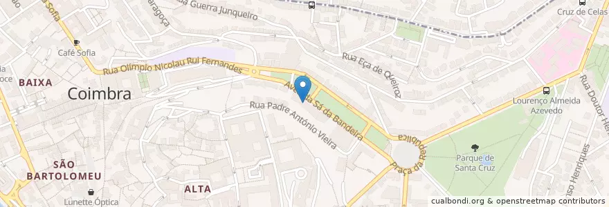 Mapa de ubicacion de Low Kost Bar en پرتغال, Centro, Baixo Mondego, Coimbra, Coimbra, Sé Nova, Santa Cruz, Almedina E São Bartolomeu.