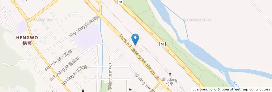 Mapa de ubicacion de 東之湖餐廳 en تایوان, 臺灣省, 新竹縣, 竹東鎮.