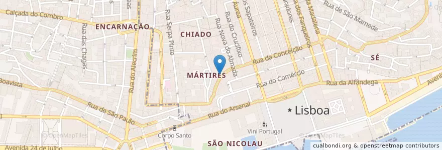Mapa de ubicacion de Coimbra en Portekiz, Área Metropolitana De Lisboa, Lisboa, Grande Lisboa, Lizbon, Santa Maria Maior.