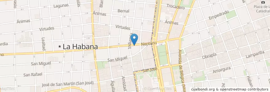 Mapa de ubicacion de Cadeca en 古巴, La Habana, La Habana Vieja, Centro Habana.