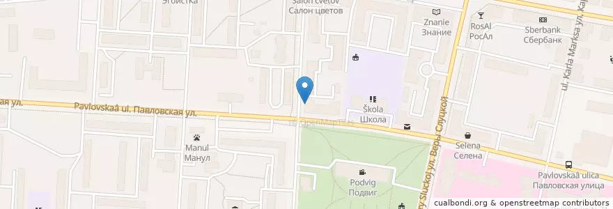 Mapa de ubicacion de Альфа-Дент en Rusia, Северо-Западный Федеральный Округ, Óblast De Leningrado, San Petersburgo, Колпинский Район, Колпино.