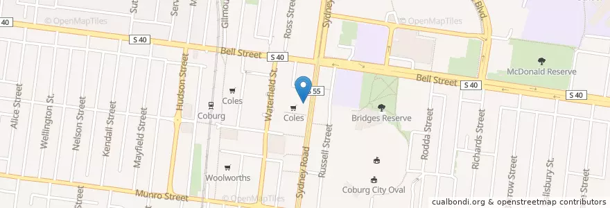 Mapa de ubicacion de Coburg Kebab Station en Австралия, Виктория, City Of Moreland.