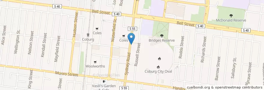 Mapa de ubicacion de Hoi Gee Cafe Noodle & Rice Bar en أستراليا, ولاية فيكتوريا, City Of Moreland.