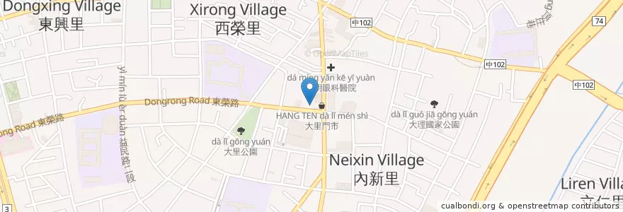 Mapa de ubicacion de Gi Ting en 타이완, 타이중 시, 다리구.