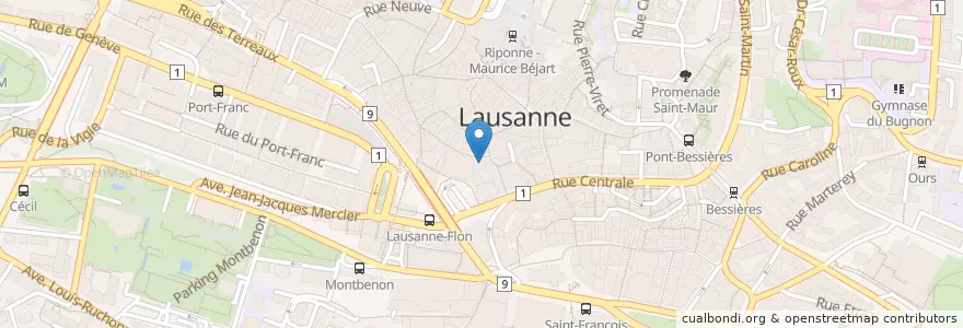 Mapa de ubicacion de Mi Bar Lounge en İsviçre, Vaud, District De Lausanne, Lausanne.