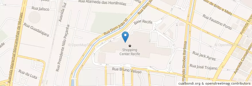 Mapa de ubicacion de Bradesco en Brazilië, Regio Noordoost, Pernambuco, Região Geográgica Imediata Do Recife, Região Geográfica Intermediária Do Recife, Região Metropolitana Do Recife, Recife.