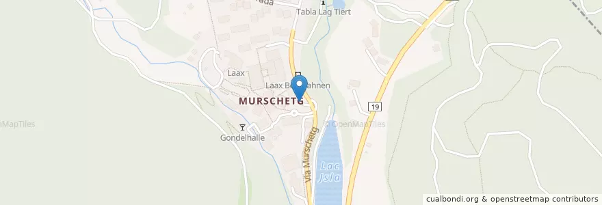 Mapa de ubicacion de Parkhaus Laax Bergbahnen en Suíça, Grisões, Surselva, Laax.