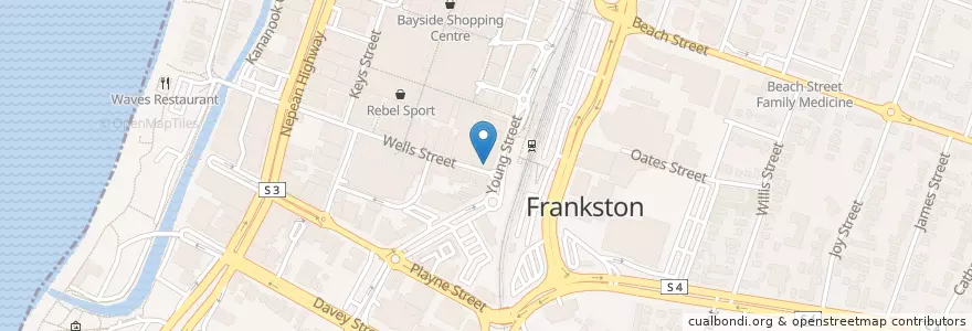 Mapa de ubicacion de Stereo Espresso en Avustralya, Victoria, City Of Frankston.