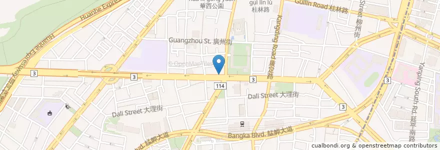 Mapa de ubicacion de 路易莎咖啡 en Taiwan, Nuova Taipei, Taipei, Distretto Di Wanhua.