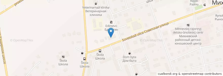 Mapa de ubicacion de Почта Банк en Rusia, Центральный Федеральный Округ, Московская Область, Городской Округ Ступино.