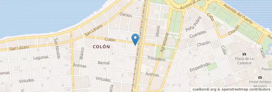 Mapa de ubicacion de Biblioteca Municipal Máximo Gómez en 쿠바, La Habana, La Habana Vieja.