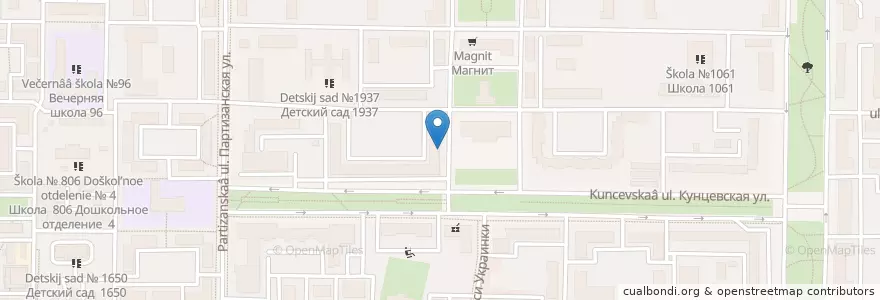 Mapa de ubicacion de Комета en Rússia, Distrito Federal Central, Москва, Западный Административный Округ, Район Кунцево.