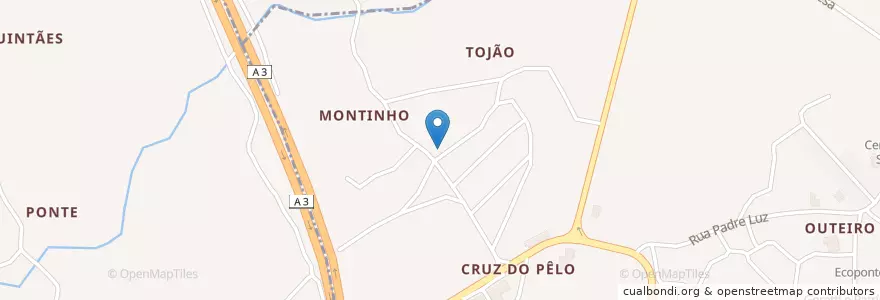 Mapa de ubicacion de Padaria Montinho en البرتغال, المنطقة الشمالية (البرتغال), براغا, Ave, Vila Nova De Famalicão, Vale (São Martinho).