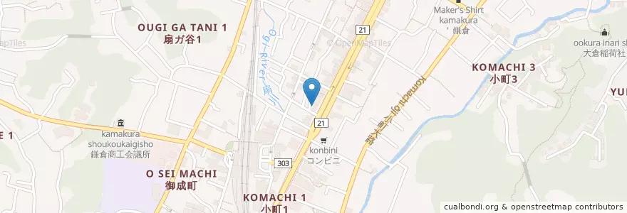 Mapa de ubicacion de お稲荷さん en Jepun, 神奈川県, 鎌倉市.