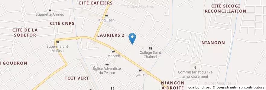 Mapa de ubicacion de Mission Charismatique des Vainqueurs en Costa D'Avorio, Abidjan, Yopougon.