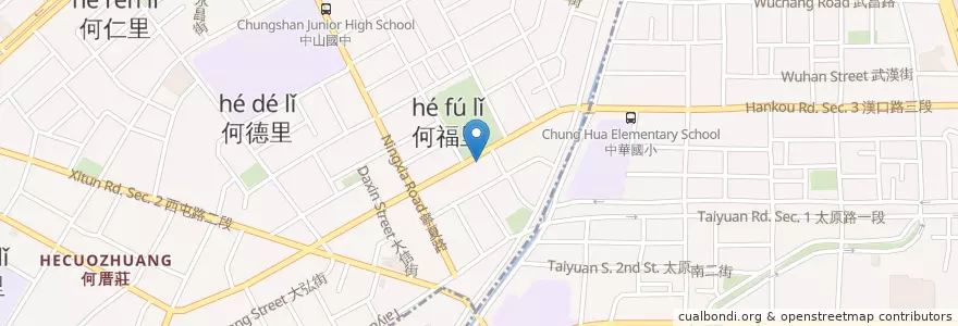 Mapa de ubicacion de 一品活蝦 en 台湾, 台中市, 西屯区.