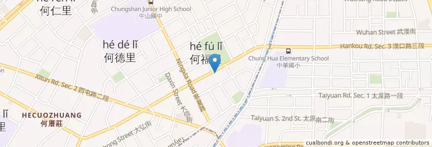 Mapa de ubicacion de 韓鄉韓國料理 en تايوان, تاي شانغ, 西屯區.