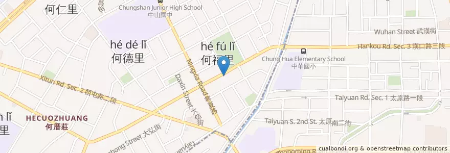 Mapa de ubicacion de 石頭日式炭火燒肉 en Taïwan, Taichung, 西屯區.