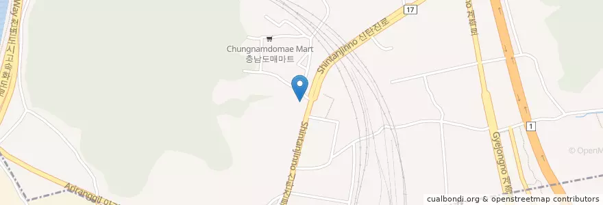 Mapa de ubicacion de 청운大반점 en Güney Kore, 대전, 대덕구, 회덕동.