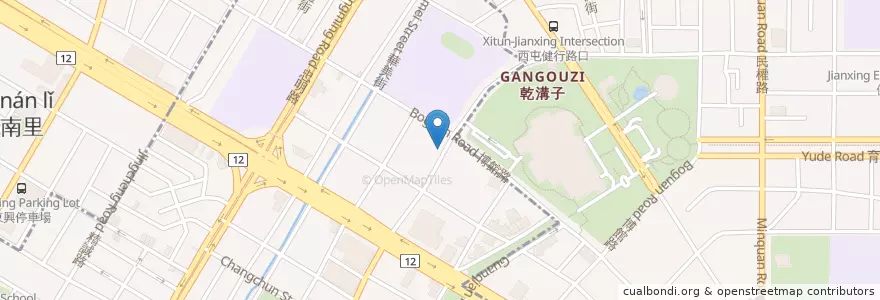 Mapa de ubicacion de 高林鐵板燒 en Taiwán, Taichung, 西區.