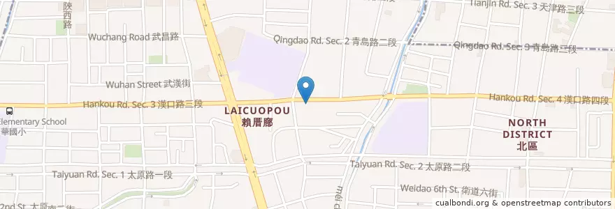 Mapa de ubicacion de 異人館 en Taiwán, Taichung, 北區.
