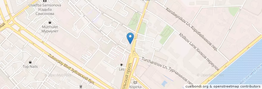 Mapa de ubicacion de Крошка Картошка en Rusland, Centraal Federaal District, Moskou, Центральный Административный Округ, Район Хамовники.